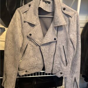 Fate Purple/Gray Faux Suede Jacket Classic Design
